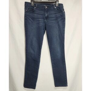 Michael Kors Capri Cuffed Skinny Jeans Womens Size 10 Blue Dark‎ Wash Denim